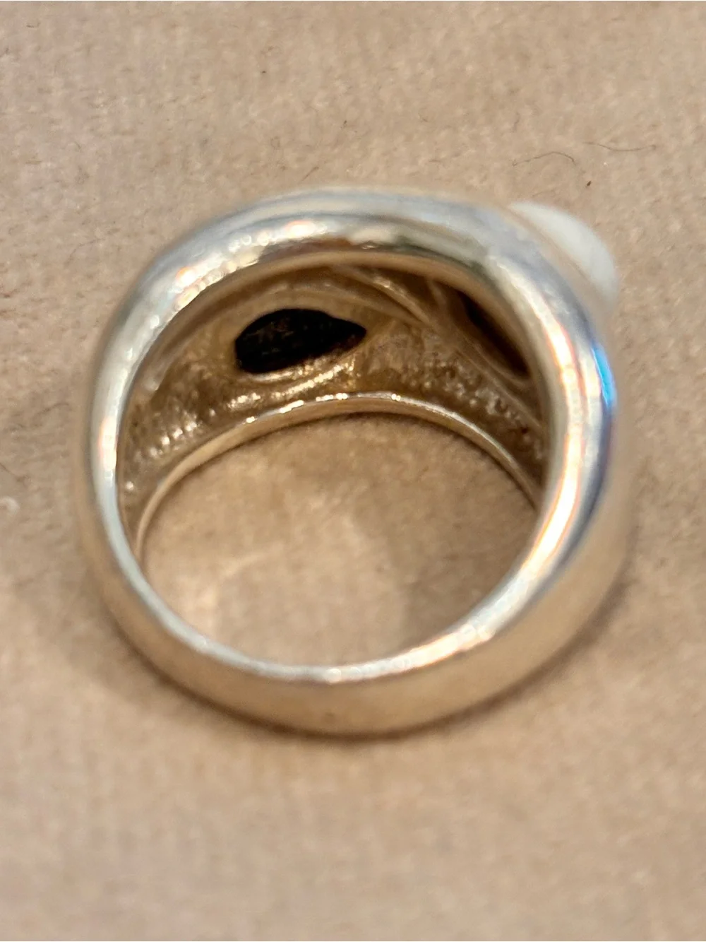 Designer Vintage 925 Italian Sterling Silver Two-Stone Dome Ring- Size 7